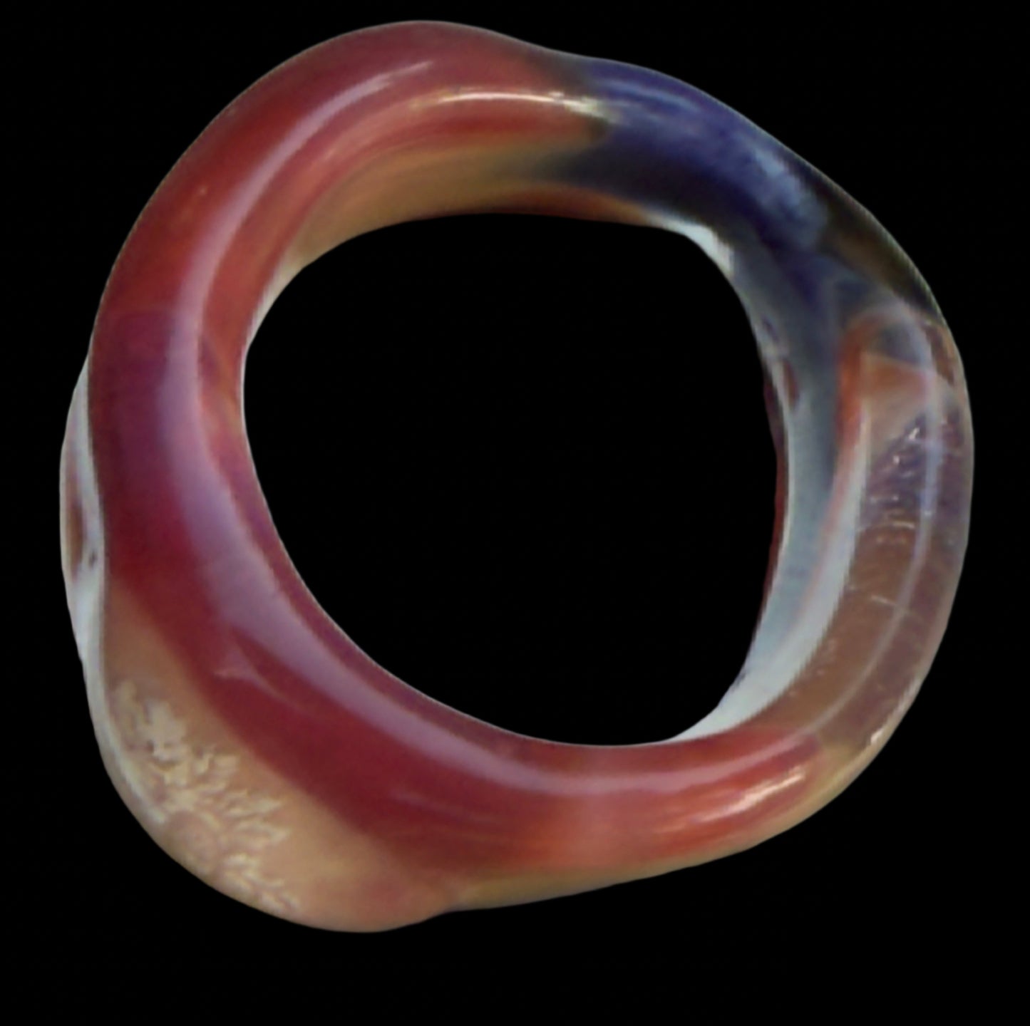 Tree Spirit Thick Multi colored Glass Ring 109