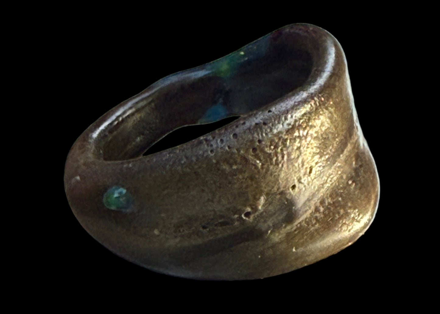 Grey stormy stone glass ring