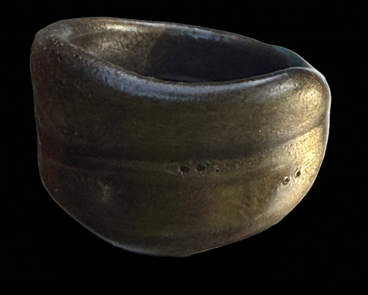 Grey stormy stone glass ring